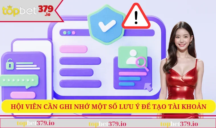Hội viên cần ghi nhớ một số lưu ý để tạo tài khoản